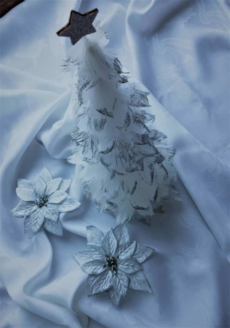 CHOINKA Z PIÓREK KROK PO KROKU