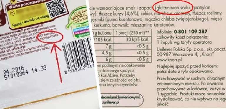 Jak producenci ukrywają glutaminian sodu w składzie produktu?