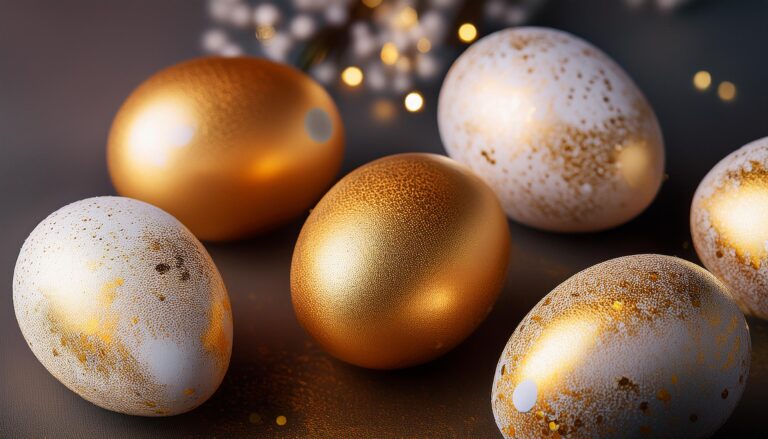 Pomysł na pisanki w złote plamki