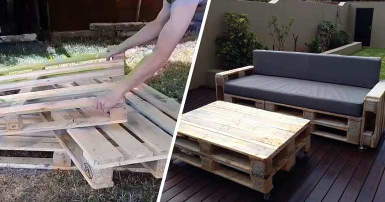 Jak zbudować sofę z palet do ogrodu – KROK PO KROKU!