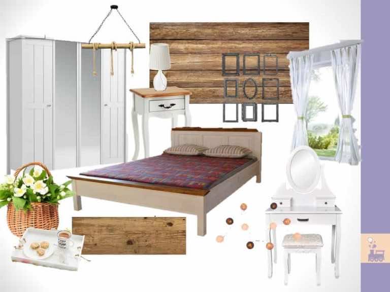 Projekt sypialni w stylu rustykalnym