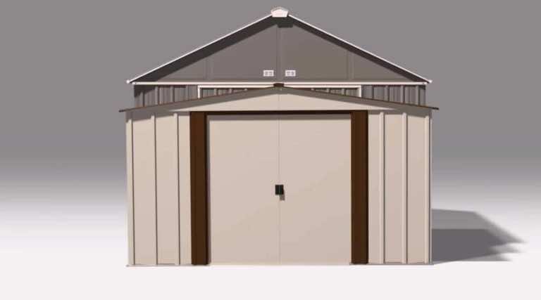 Blaszany domek ogrodowy na filmie