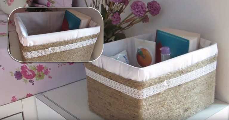 Jak zrobić dekoracyjny kosz z kartonowego pudełka