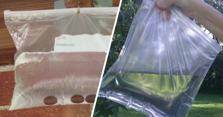 Woreczki z wodą i monetami zawieszone przy oknie. Zobacz jak działa ten trik!