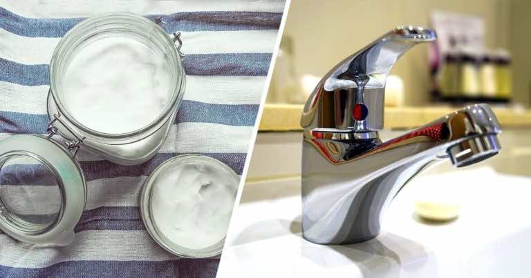 Domowy sposób na plamy wody na kranie