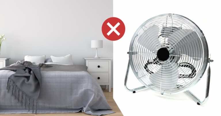 Nie korzystaj z wentylatora w sypiali