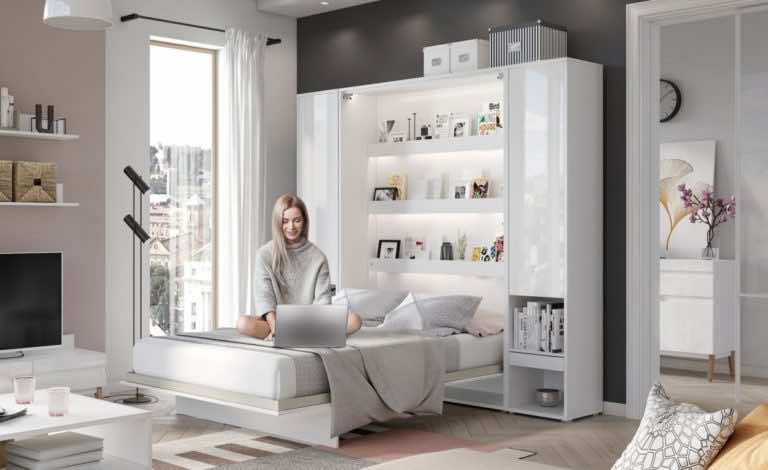 Nowoczesny półkotapczan pionowy, czyli łóżko w szafie