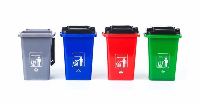 Do czego służy niebieski pojemnik na odpady?