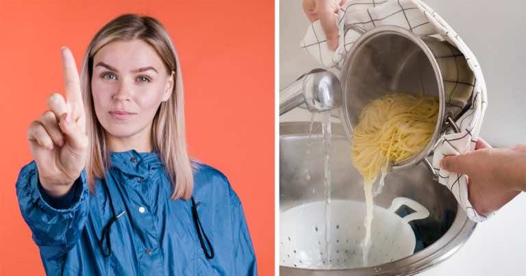 Gdy odcedzasz makaron postaw pod durszlakiem garnek