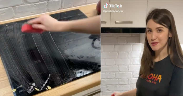 Pokazała swój trik na mycie płyty indukcyjnej. Ten produkt na pewno masz w domu!