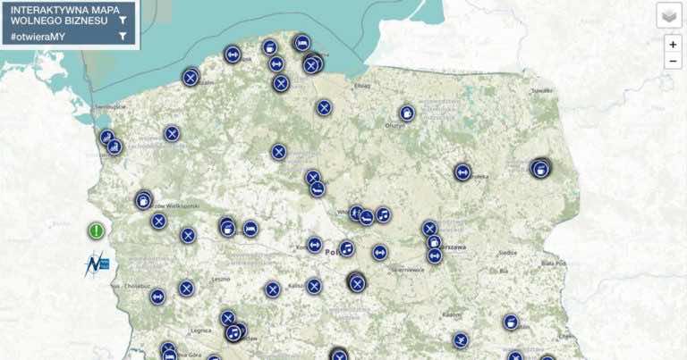 Mapa wolnego biznesu pokazuje, które lokale są otwarte