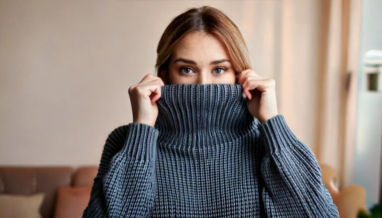 Jak założyć sweter i nie ubrudzić go podkładem? Ten trik jest genialny